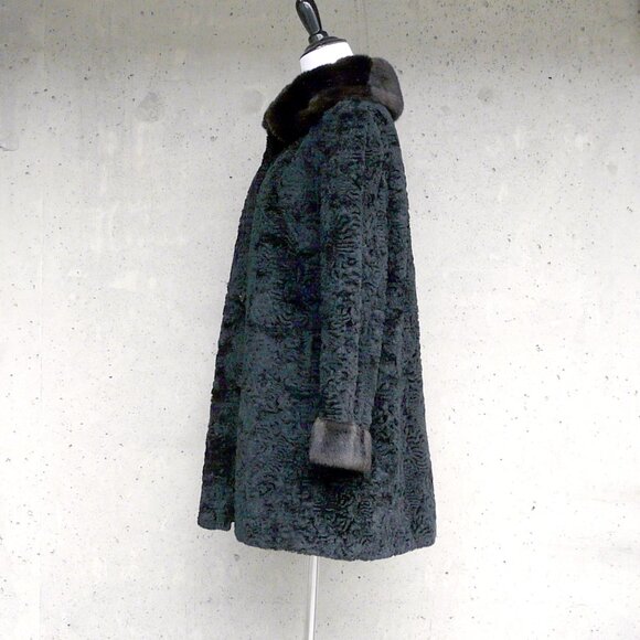 Vintage Dubrowsky & Joseph faux fur Persian / curly lamb coat / jacket, SM-MED - Picture 5 of 10